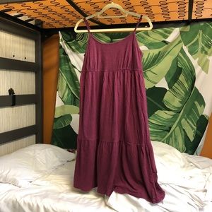 GAP strapless maternity tiered midi dress